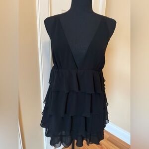 Victoria's Secret Women's Black Chemise Tiered Ruffled Tank Top Size Large